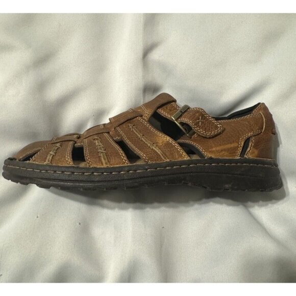 Vintage Journeys Sandals Brown Leather Fisherman chunky 90's Y2K P501 sz 11 - Picture 9 of 9